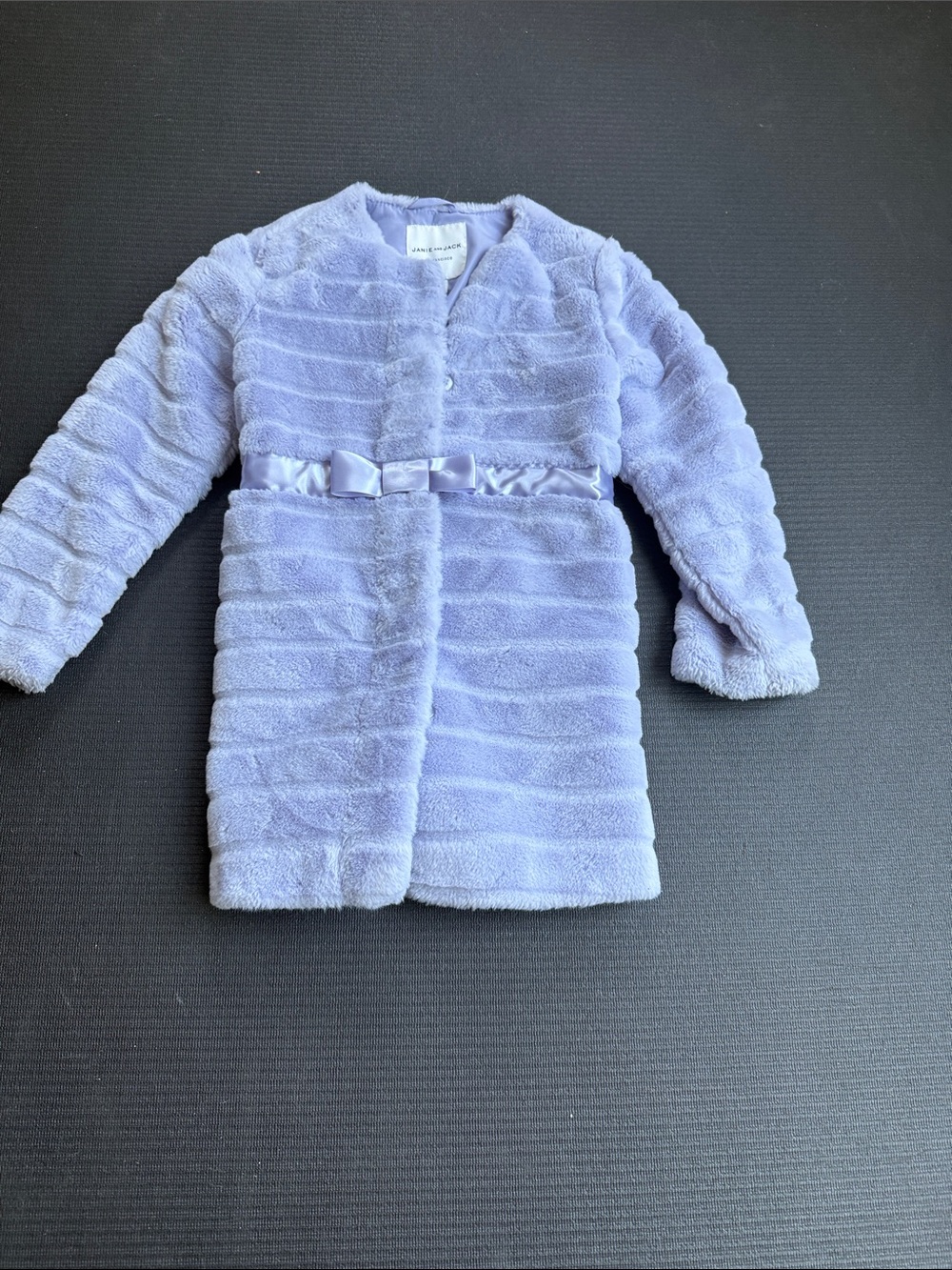 Janie and Jack Lavender Plush Robe with Satin Bow